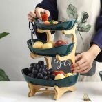 3 Tiers Luxurious Candy fruit rack with bowls - Image 12