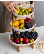 3 Tiers Luxurious Candy fruit rack with bowls - Image 9