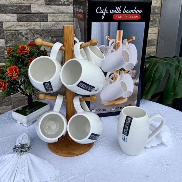 6cups 350mls with wooden stand
