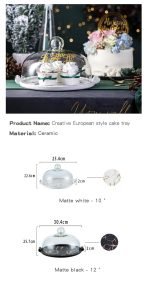 Ceramic Cake/serving plate with a glass cover - Image 2