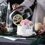 Ceramic Cake/serving plate with a glass cover - Image 3