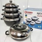 Dessini Non-Stick Cooking Pots - 10 Pieces - Image 2
