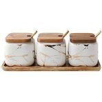 Spice jars with wooden tray and spoon - Image 4