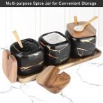 Spice jars with wooden tray and spoon - Image 6