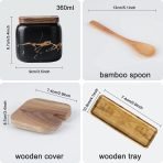 Spice jars with wooden tray and spoon - Image 7