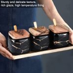 Spice jars with wooden tray and spoon - Image 8