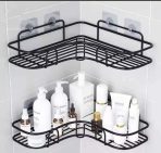 Metallic corner triangular bathroom/kitchen organizer